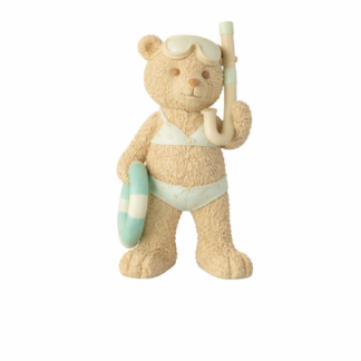 Beer Strandmeisje Polyresin Beige/Lichtblauw Large