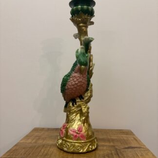 Kandelaar Vogel Groen Polyresin