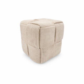 Decoratieve Poef Ribstof Zandkleur