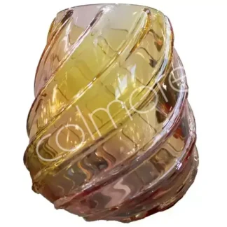 Vaas Swirl Geel/Roze/Paars Glas