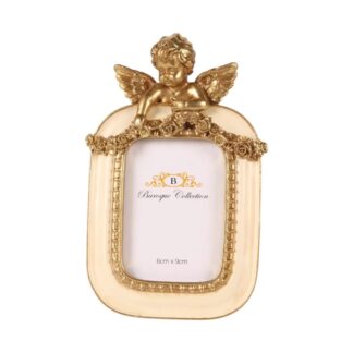 Fotolijst 6 x 9 cm Creme/Goud Engel