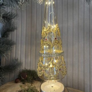 Roterende Kerstboom Wit/Goud L264644